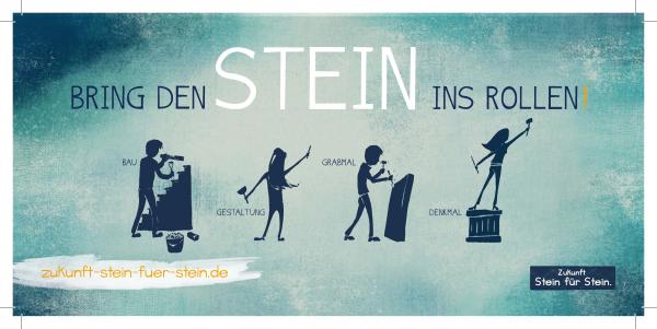 Bring den Stein ins Rollen!
Viele Informationen findest du auch auf unserer Kampagnen-Website für den Nachwuchs:
www.zukunft-stein-fuer-stein.de.